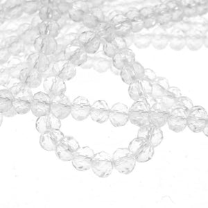 Value Beads - 6 x 4mm Glass Rondelles - Clear AB