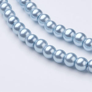 Value Beads - 6mm Glass Pearl - Sky Blue