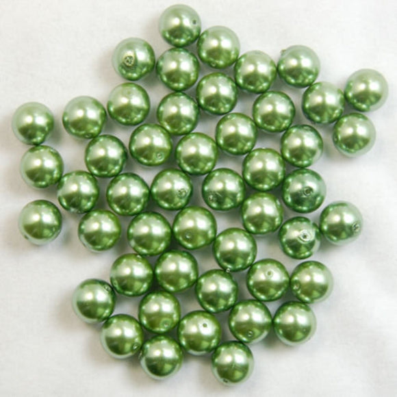 Value Beads - 6mm Glass Pearl - Olive