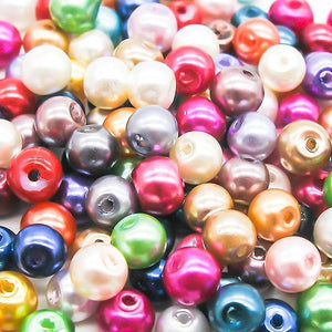 Value Beads - 6mm Glass Pearl - Mixed