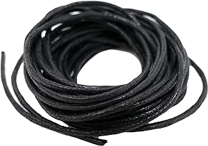 0.5mm Waxed Cord - 5 Metres - Black