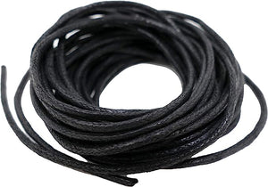 1.5mm Waxed Cord - Black - 5 meters