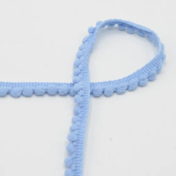 Pom Pom Ribbon - 4mm - Blue 1m