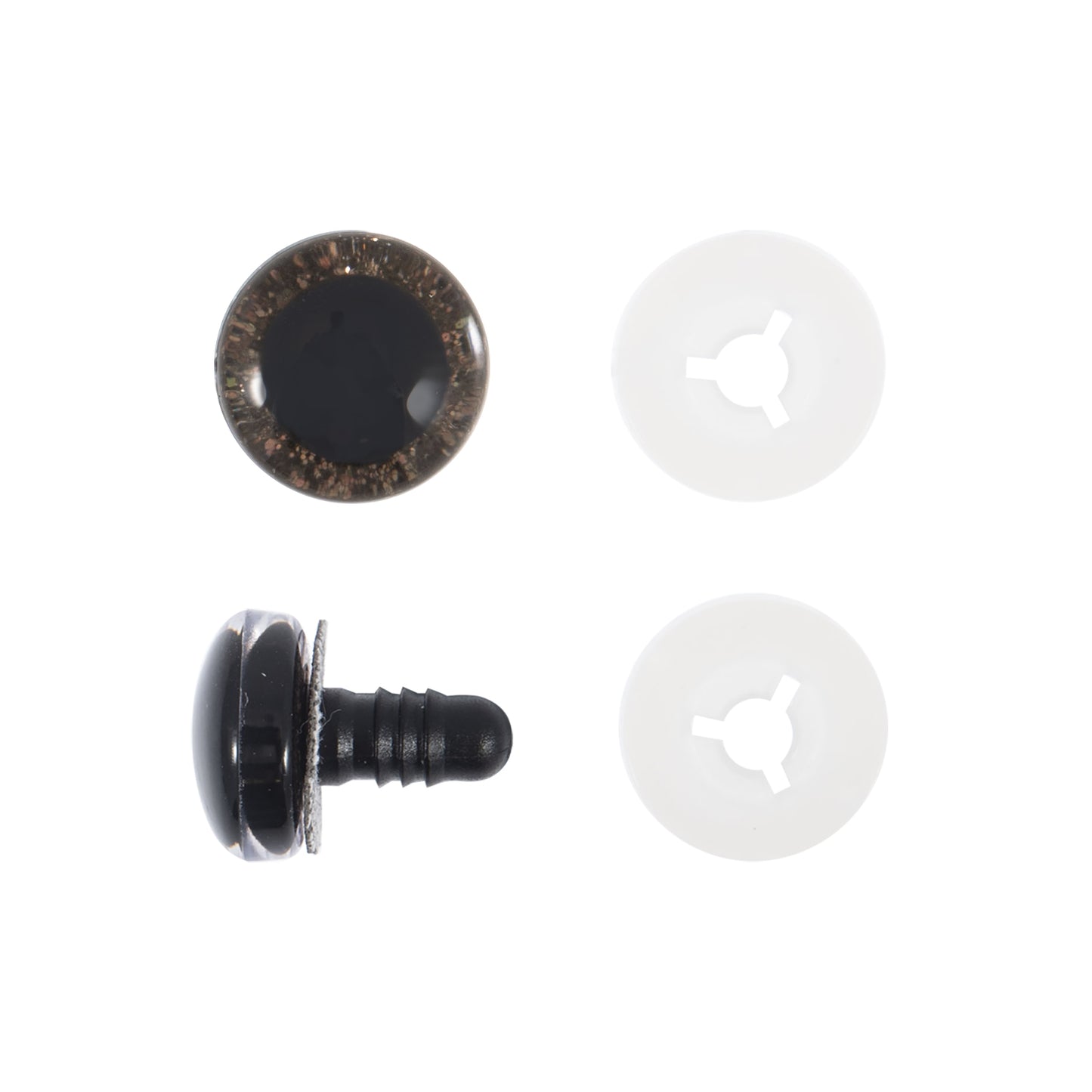 Trimits Toy Eyes Brown Glitter 12mm 6pc