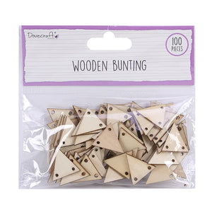 Dovecraft Wooden Bunting - Natural (100pcs)