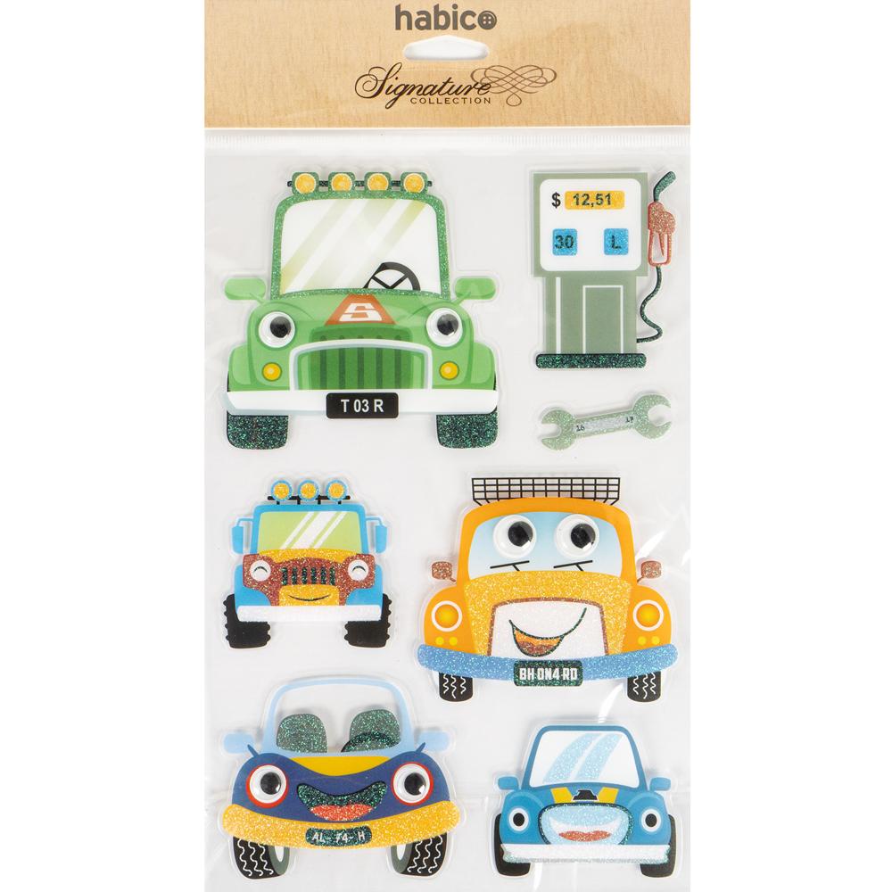 Habico Googly Eye Stickers - Cars - Glittered