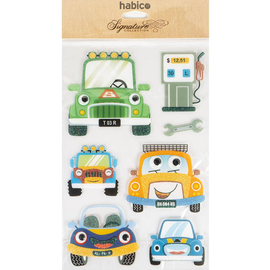 Habico Googly Eye Stickers - Cars - Glittered