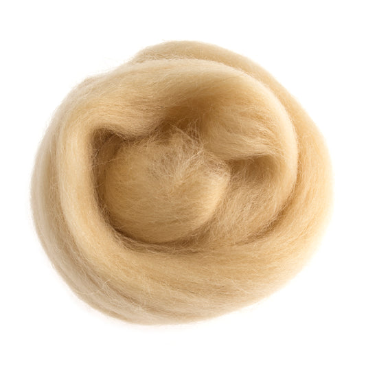 Natural Wool Roving: 10g: Cream