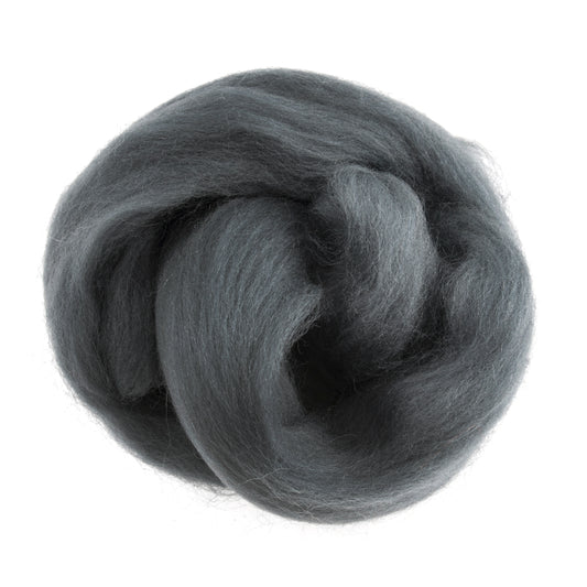Natural Wool Roving: 10g: Dark Grey