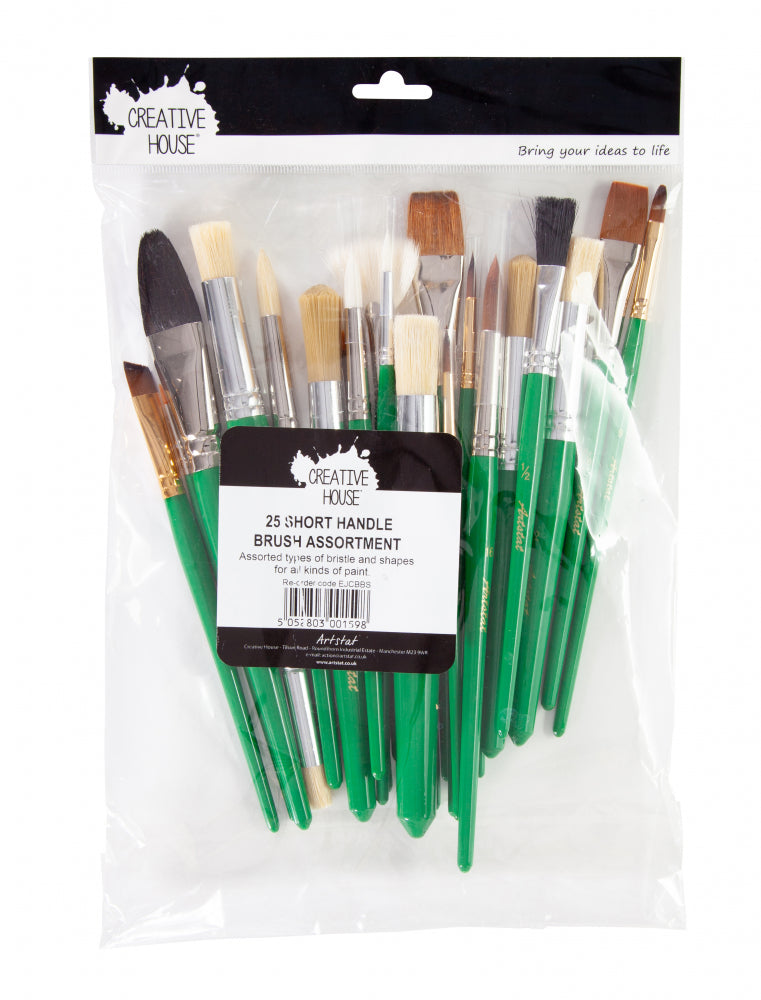 Creative House 25x Short Handle Brush Assortment