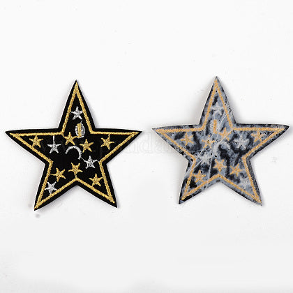 Iron & Sew on Motif - Black & Gold Star