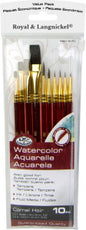 Royal & Langnickel Camel Brush - Set of 10 - Assorted