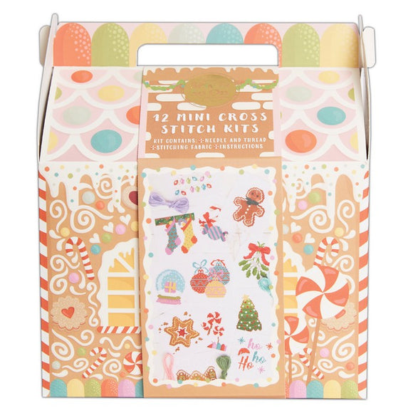 Cross Stitch - 12 Mini Designs in Gingerbread House