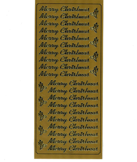 Habico Peel Off Stickers - Merry Christmas - Gold