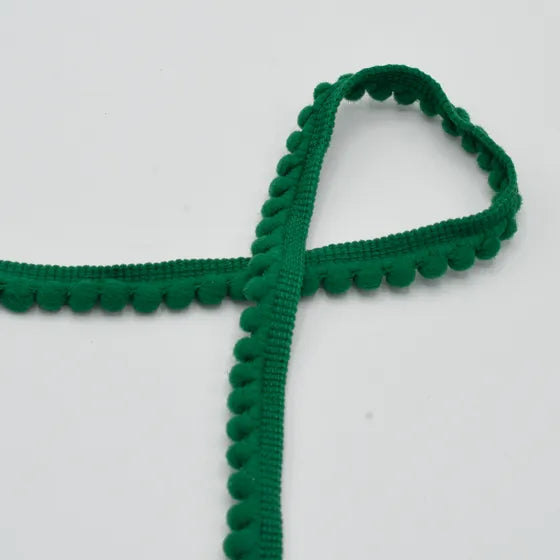 Pom Pom Ribbon - 6mm - Green 1m