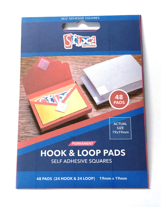 Hook & Loop Pads Self Adhesive Squares 19mm x 19mm (24 sets)