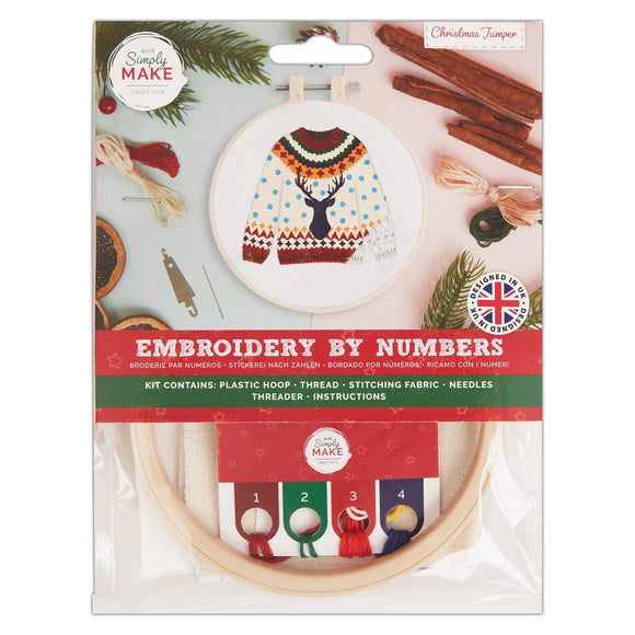 Embroidery By Numbers Kit - Christmas Jumper