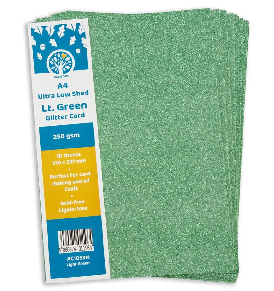 Glitter card - Ultra Low Shed - Light Green (5sheets)