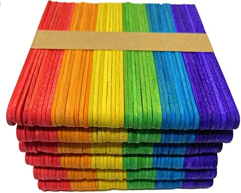 Lollipop Sticks - Assorted Colours - 50pcs Approx 150mm x 18mm
