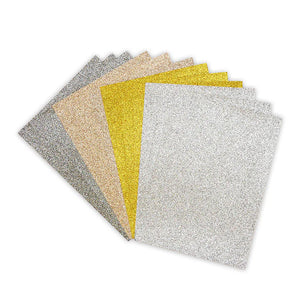 A5 Glitter card - Self-Adhesive - 8 Sheets - Metallics