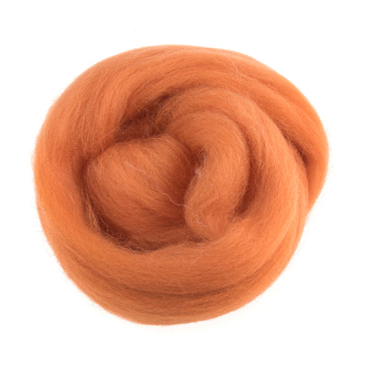 Natural Wool Roving: 10g: Orange