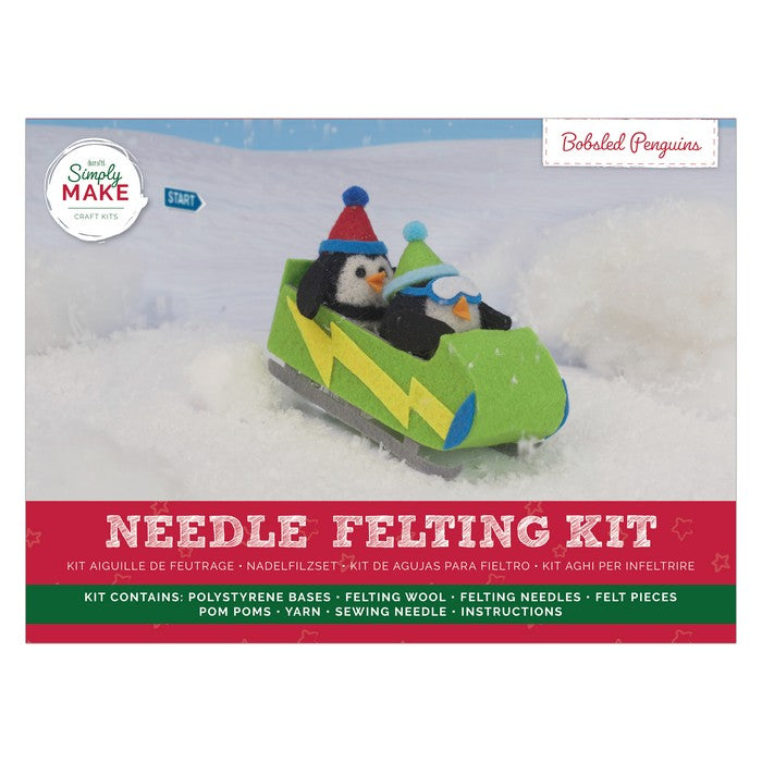Needle Felting Kit - Bobsled Penguins