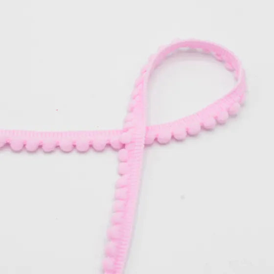 Pom Pom Ribbon - 4mm - Pink 1m