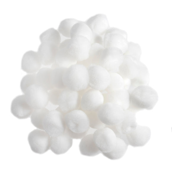 Pom Poms - White 13mm 100pcs