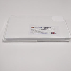 6x6 White Cards & Envelopes x 50