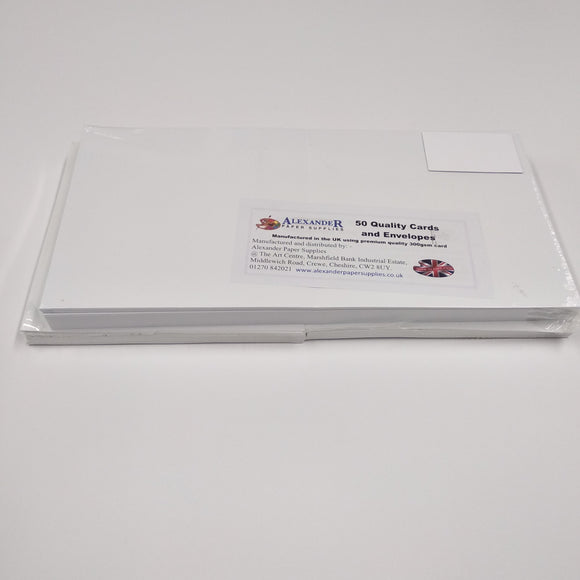 6x6 White Cards & Envelopes x 50