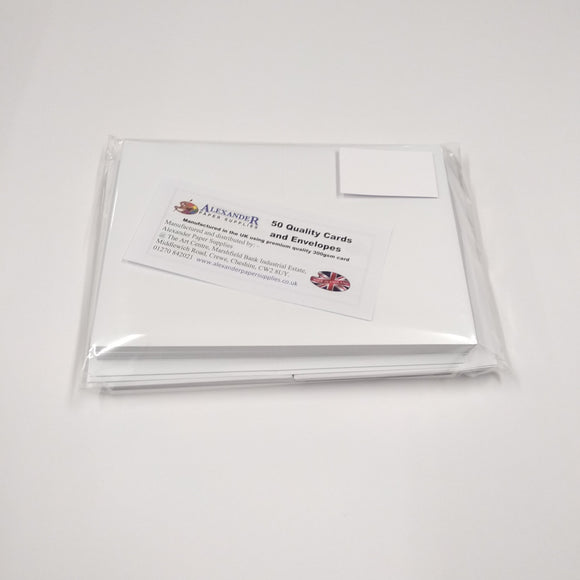 C6 White Cards & Envelopes x 50