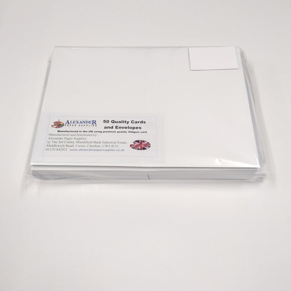 5x7 White Cards & Envelopes x 50