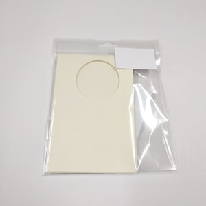 5 x 90x115mm Tri-Fold Circular Aperture Cards & Envelopes - Cream