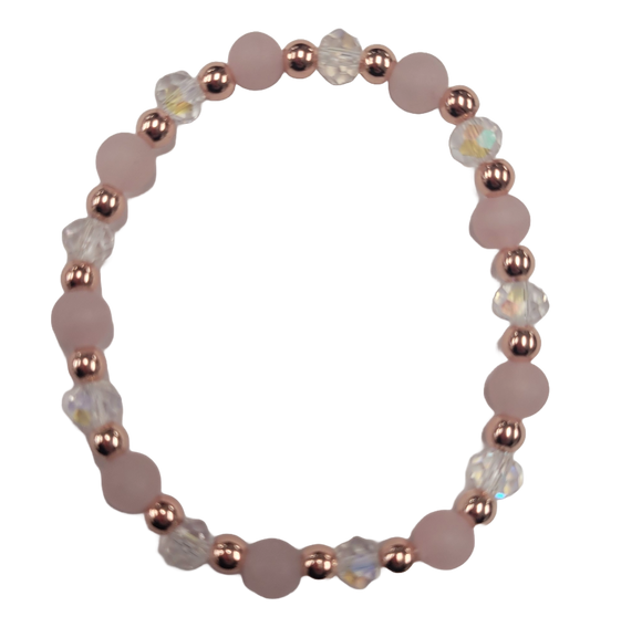 Frosted Rose Quartz Bracelet Kit