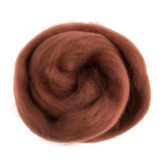 Natural Wool Roving: 10g: Sienna