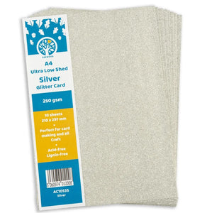 Glitter card - Ultra Low Shed - Silver (5sheets)