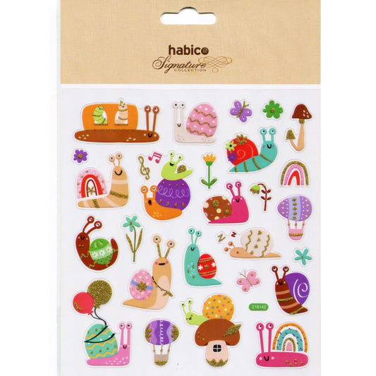 Glitter Stickers - Snails