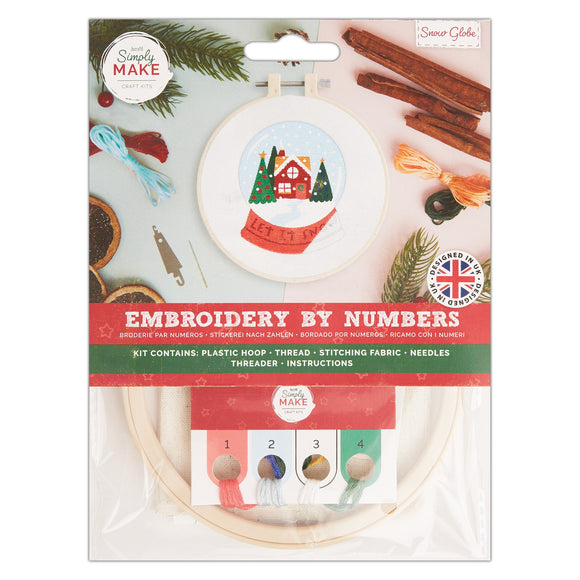 Embroidery By Numbers Kit - Snow Globe