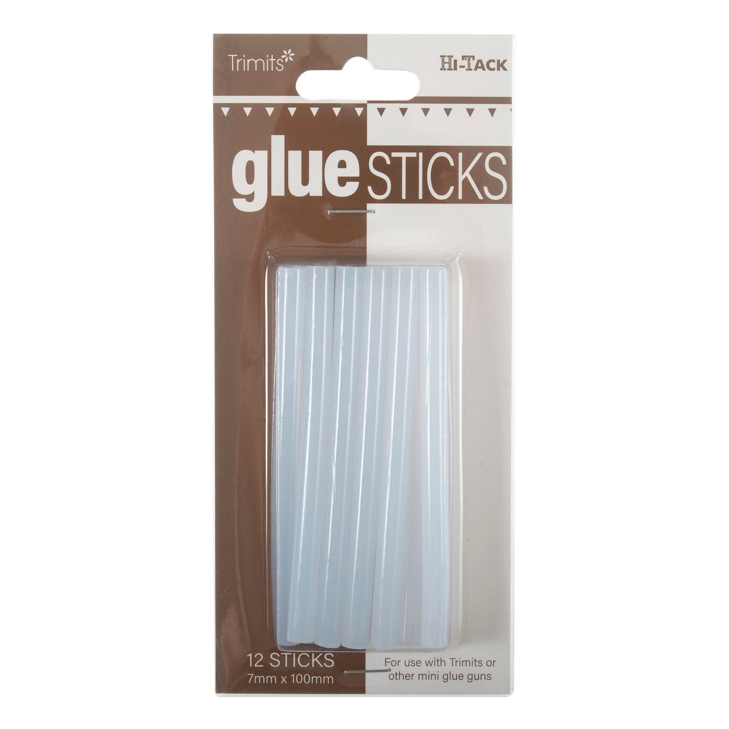Replacement Glue Gun Sticks: Hi-Tack: Opaque: 7mm x 10cm: 12 Pieces