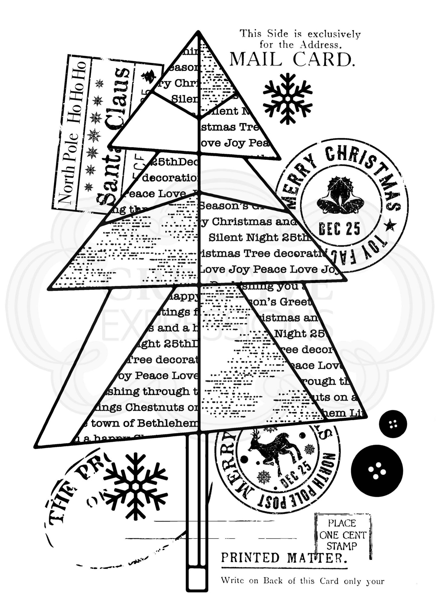 Woodware Clear Singles - Paper Tree 4 in x 6 in Stamp