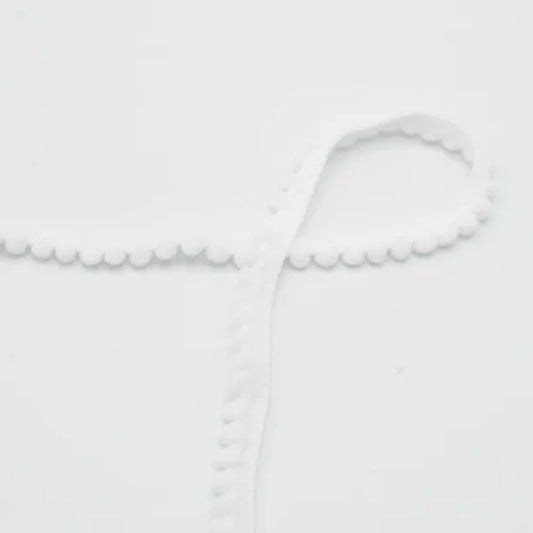 Pom Pom Ribbon - 4mm - White 1m
