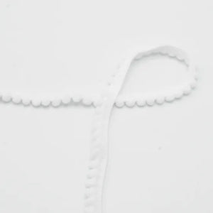 Pom Pom Ribbon - 4mm - White 1m