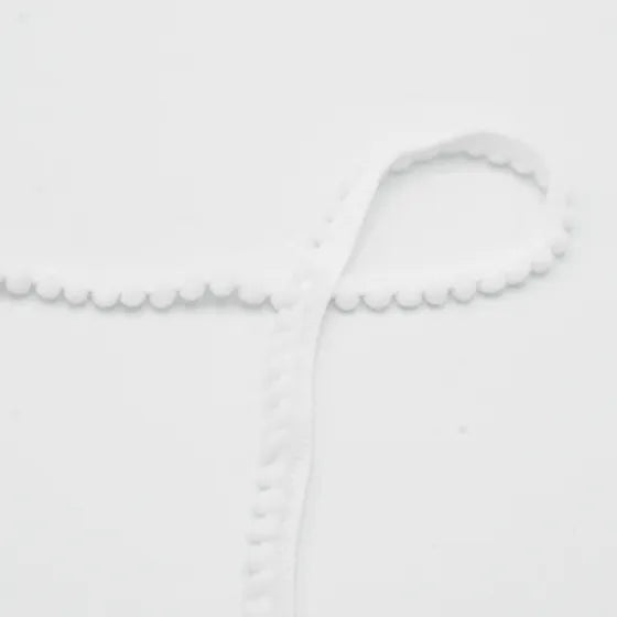 Pom Pom Ribbon - 4mm - White 1m