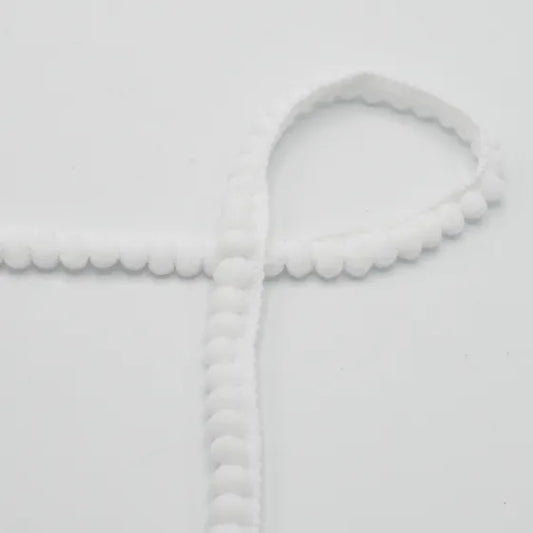 Pom Pom Ribbon - 6mm - White 1m