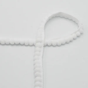 Pom Pom Ribbon - 6mm - White 1m
