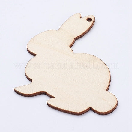 Undyed Natural Wooden Rabbit Ornament