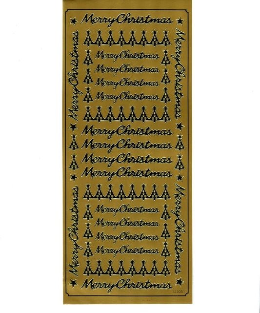 Habico Peel Off Stickers - Merry Christmas - Gold