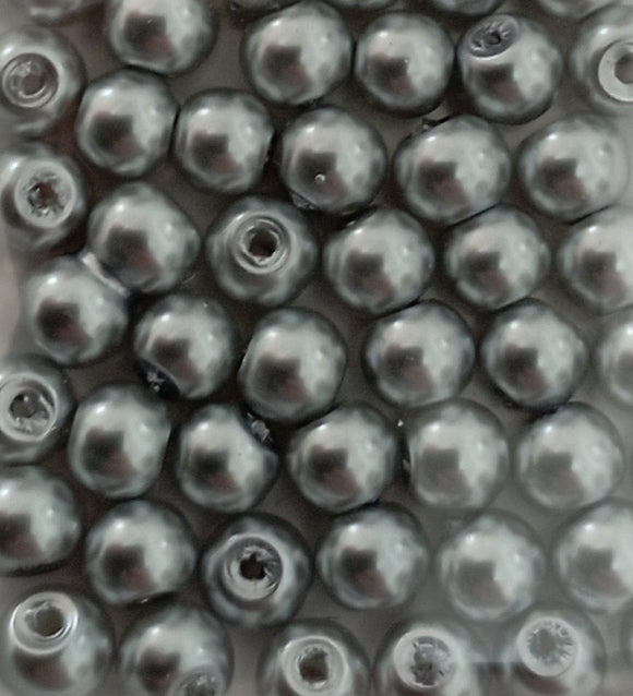 Value Beads - 4mm Glass Pearl - Silver