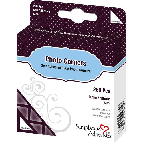 Adhesives Photo Corners Self-Adhesive 250/Pk-Clear