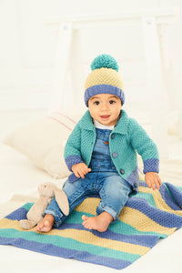 9757 Bambino Cardi, Hat and Blanket